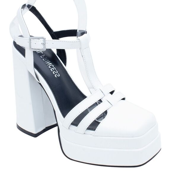 BRAND NEW SOUL PRINCESS PLAIN PLATFORM ANKLE CURVE WIDE HIGH HEEL SANDAL S2 - Picture 1 of 15